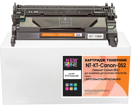 Купить Картридж тонерный NewTone для Canon LBP212dw/215x/MF421dw/428 аналог Canon 052 Black (NT-KT-Canon-052) по лучшей цене