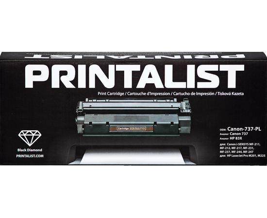 Купить Картридж тонерный PRINTALIST для Canon MF221/212/217/226/229 аналог Canon 737 Black (Canon-737-PL) по лучшей цене