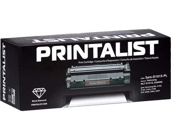 Купить Картридж тонерный PRINTALIST для Samsung ML-2160/2165/SCX-3400 аналог MLT-D101S, SU698A Black (Sam-D101S-PL) по лучшей цене