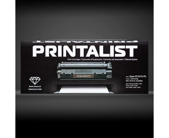 Купить Картридж тонерный PRINTALIST для Samsung ML-2160/2165/SCX-3400 аналог MLT-D101S, SU698A Black (Sam-D101S-PL) по лучшей цене