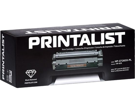 Купить Картридж тонерный PRINTALIST для HP LJ M201dw/M201n/M225dn/M225dw аналог CF283X Black (HP-CF283X-PL) по лучшей цене