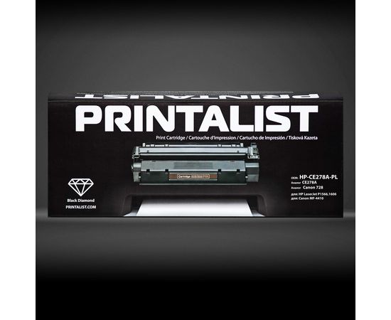 Купить Картридж тонерный PRINTALIST для HP LJ P1566/1606/M1536 аналог CE278A Black (HP-CE278A-PL) по лучшей цене