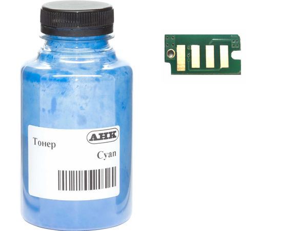 Купить Тонер+чип АНК для Xerox Phaser 6500 ( тонер АНК, чип АНК) бутль 50г Cyan (3202897) по лучшей цене