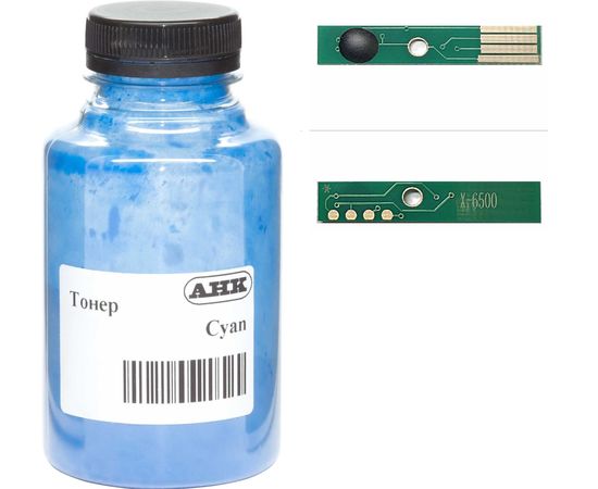 Купить Тонер+чип АНК для Xerox Phaser 6600 ( тонер АНК, чип АНК) бутль 120г Cyan (3202901) по лучшей цене