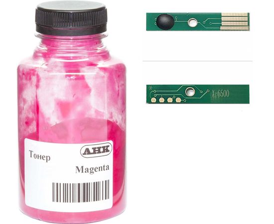 Купить Тонер+чип АНК для Xerox Phaser 6600 ( тонер АНК, чип АНК) бутль 120г Magenta (3202902) по лучшей цене