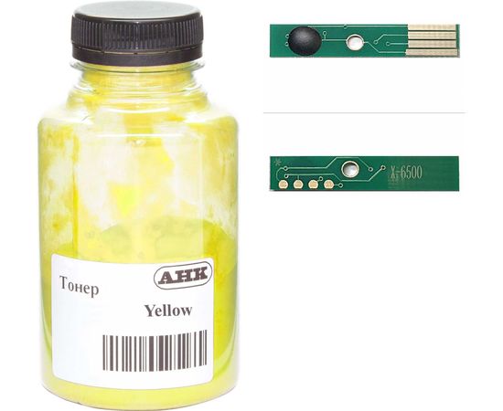 Купить Тонер+чип АНК для Xerox Phaser 6600 ( тонер АНК, чип АНК) бутль 120г Yellow (3202903) по лучшей цене