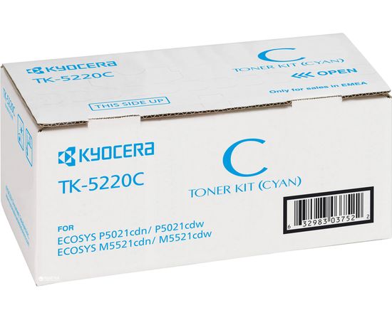 Купить Туба с тонером KYOCERA TK-5220C для M5521/P5021 1200 копий Cyan (1T02R9CNL1) по лучшей цене