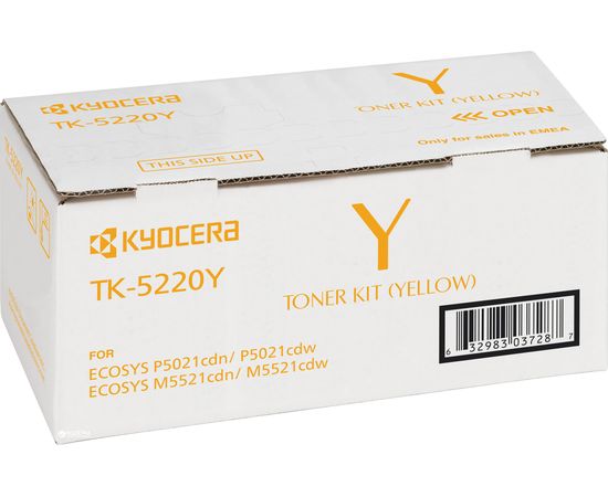 Купить Туба с тонером KYOCERA TK-5220Y для M5521/P5021 1200 копий Yellow (1T02R9ANL1) по лучшей цене