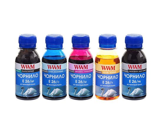 Купить Комплект чернил WWM для Epson XP-600/XP-605/XP-700 Пигментные/Водорастворимые 5х100г BP/PB/C/M/Y (E26SET5-2) по лучшей цене