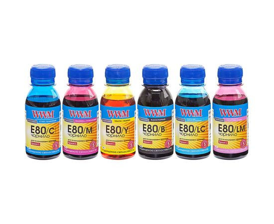 Купить Комплект чернил WWM для Epson L800 Водорастворимые 6х100г B/C/M/Y/LC/LM (E80SET-2) светостойкие по лучшей цене