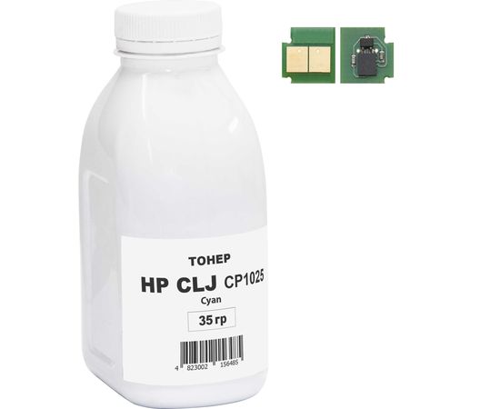 Купить Тонер+чип NewTone для HP CLJ CP1025 бутль 35г Cyan (HP1025C-N35CH) по лучшей цене