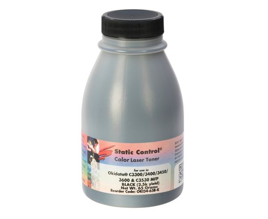 Купить тонер Okidata 3400 65г (2.5k) black Static Control по лучшей цене