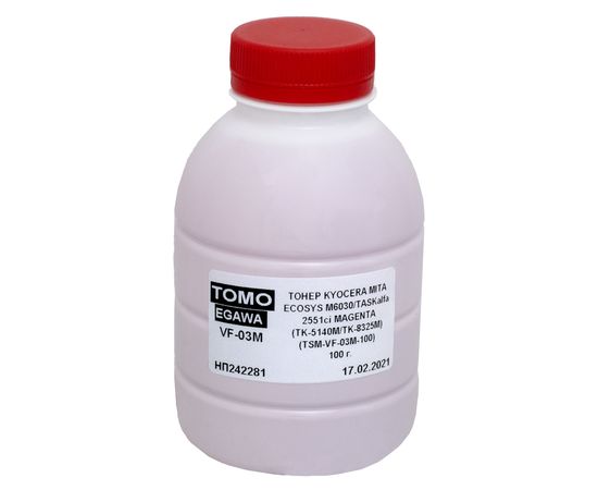 Купить Тонер Kyocera Mita Ecosys M6030 флакон, 100 г, пурпурный Tomoegawa (TSM-VF-03M-100) по лучшей цене