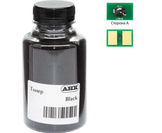 Купить Тонер+чип АНК для OKI B412/432/MB462 ( тонер АНК, чип АНК) бутль 90г 3000 копий Black (3203229) по лучшей цене