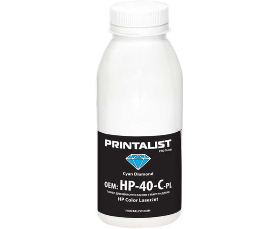 Купить Тонер PRINTALIST для HP CLJ универсальный бутль 40г Cyan (HP-40-C-PL) по лучшей цене
