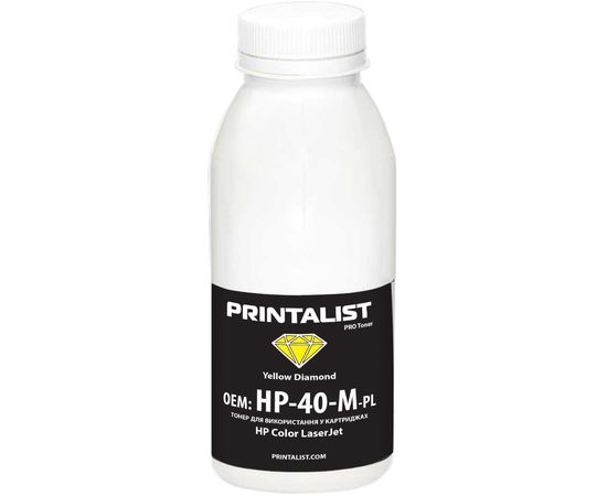 Купить Тонер PRINTALIST для HP CLJ универсальный бутль 40г Yellow (HP-40-Y-PL) по лучшей цене