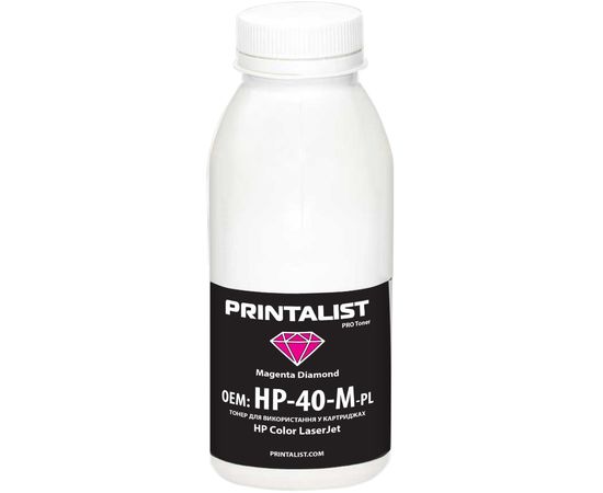 Купить Тонер PRINTALIST для HP CLJ универсальный бутль 40г Magenta (HP-40-M-PL) по лучшей цене