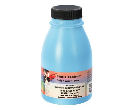 Купить тонер Okidata 3400 85г (2.5k) cyan Static Control по лучшей цене