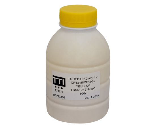 Купить Тонер HP CLJ CP1215 флакон, 100 г, желтый TTI (TSM-T717-1-100) по лучшей цене