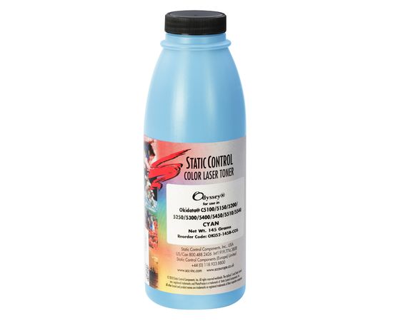 Купить тонер Odyssey Okidata C5200 145г (5k) cyan Static Control по лучшей цене