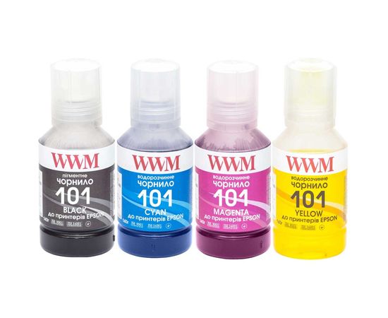 Купить Комплект чернил WWM 101 для Epson L4150/4160 Пигментные/Водорастворимые 4х140г BP/C/M/Y (E101SET4) по лучшей цене