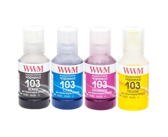 Купить Комплект чернил WWM 103 для Epson L3100/3110/3150 4х140г B/C/M/Y (E103SET4) по лучшей цене
