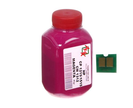 Купить Тонер+чип АНК для HP CLJ CP1215/CP1515/CM1312 ( тонер АНК, чип АНК) бутль 40г Magenta (1500150) по лучшей цене