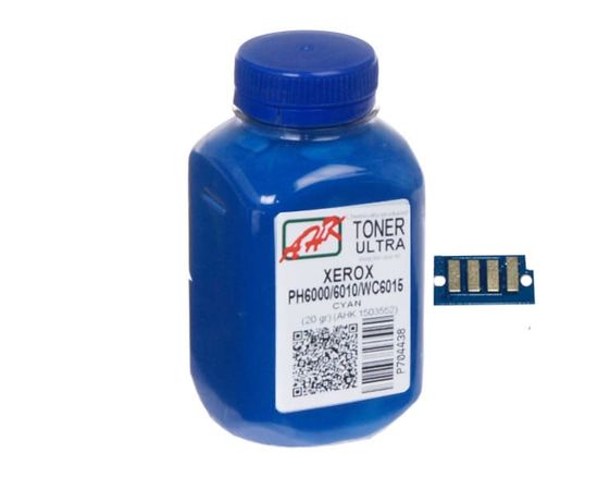 Купить Тонер Xerox Ph6000/6010,20г Cyan+chip reg2/4 AHK (1500256) по лучшей цене
