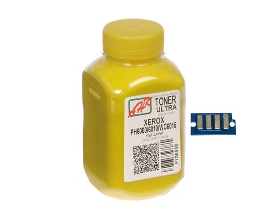 Купить Тонер Xerox Phaser 6000/6010, 20г Yellow +chip AHK (1500258) по лучшей цене