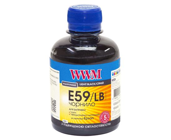 Купить Чернила WWM для Epson Stylus Pro 7890/9890 200г Light Black Водорастворимые (E59/LB) светостойкие по лучшей цене