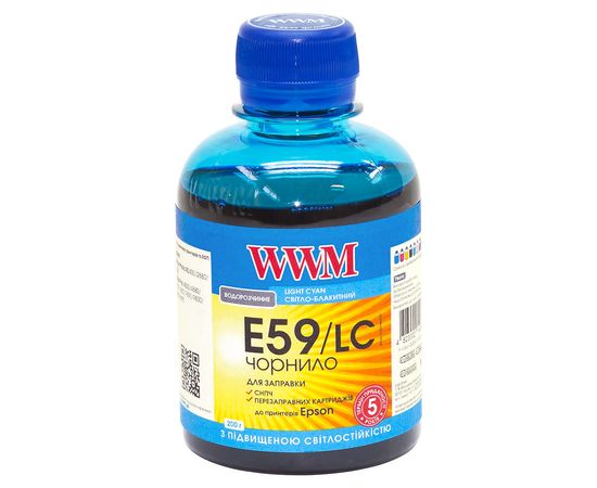 Купить Чернила WWM для Epson Stylus Pro 7890/9890 200г Light Cyan Водорастворимые (E59/LC) светостойкие по лучшей цене