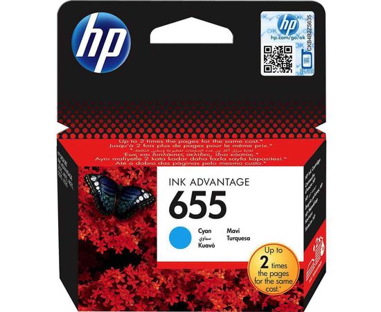 Купить Картридж HP для DJ Ink Advantage 3525/4615/4625 HP 655 Cyan (CZ110AE) по лучшей цене
