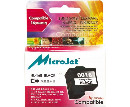 Купить Картридж MicroJet для Lexmark CJ Z13/23/33 аналог №16 ( 10N0016) Black (HL-16B) по лучшей цене