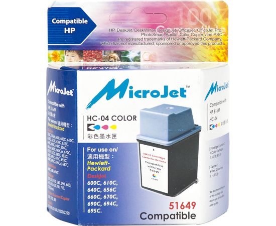 Купить Картридж MicroJet для HP DJ 600 series аналог HP №49 ( 51649AE) Color (HC-04) по лучшей цене