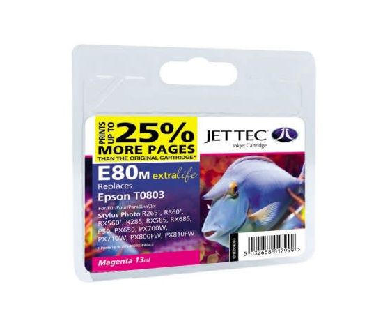 Купить Картридж JetTec для Epson Stylus Photo P50/PX660/PX720WD аналог C13T08034010 Magenta (110E008003) повышенной емкости по лучшей цене