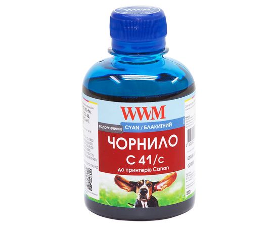 Купить Чернила WWM для Canon CL-41C/CL-51C/CLI-8C 200г Cyan Водорастворимые (C41/C) по лучшей цене