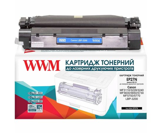 Купить Картридж тонерный WWM для Canon LBP-3200/MF3110 аналог Canon EP-27 Black (EP27N) по лучшей цене