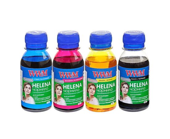 Купить Комплект чернил WWM HELENA для HP Водорастворимые 4х100г B/C/M/Y (HELENA.SET-2) универсальные по лучшей цене