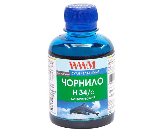Купить Чернила WWM для HP №22/121/122 200г Cyan Водорастворимые (H34/C) по лучшей цене