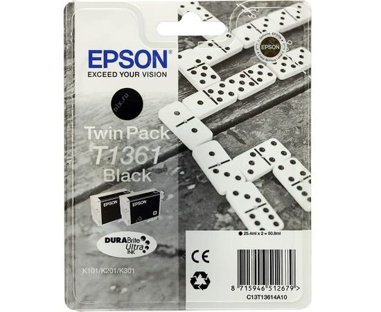 Купить Картридж Epson для K101/K201/K301 Black (C13T13614A10) двойная упаковка по лучшей цене