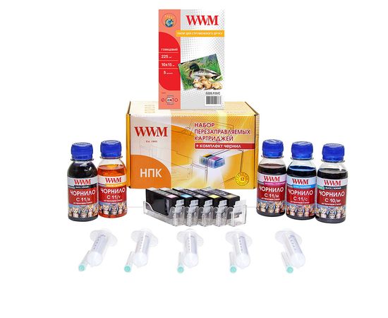 Купить Набор перезаправляемых картриджей WWM для Canon Pixma IP3600/MG5140/MG5240/MG5340/ (RC.CLI-521) без чипов по лучшей цене