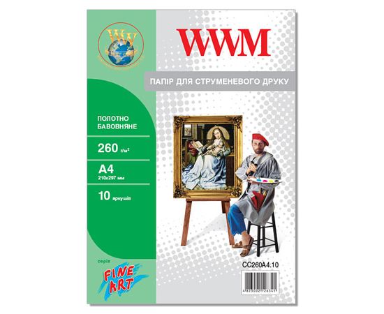 Купить Холст WWM натуральный хлопковый, 260г/м кв, A4, 10л (CC260A4.10) по лучшей цене