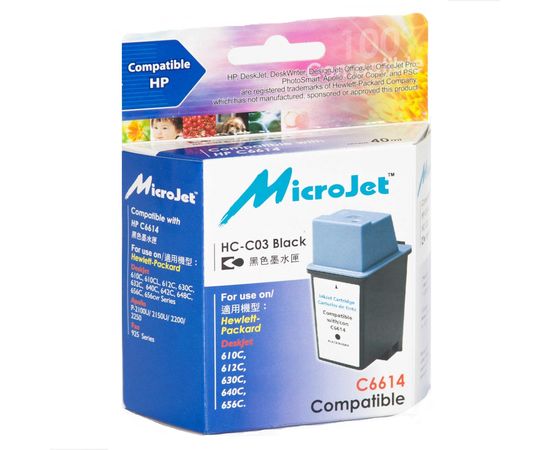 Купить Картридж MicroJet для HP DJ 610C/640C/656C аналог HP №20 ( C6614DE) Black (HC-C03) по лучшей цене