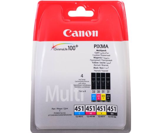 Купить Картридж Canon для Pixma MG5440/MG6340/iP7240 CLI-451 Multi Pack B/C/M/Y (6524B004) по лучшей цене