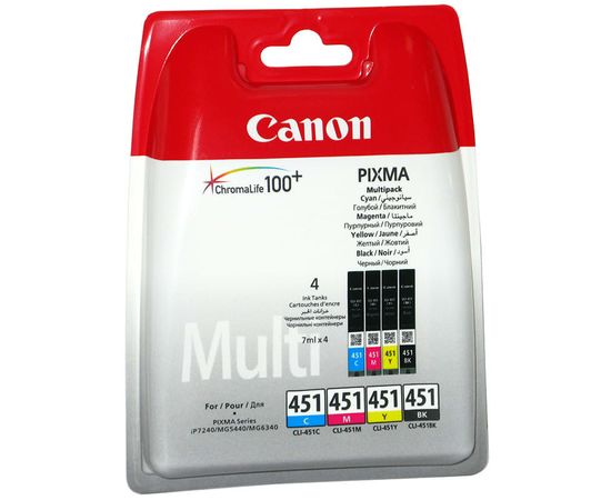 Купить Картридж Canon для Pixma MG5440/MG6340/iP7240 CLI-451 Multi Pack B/C/M/Y (6524B004) по лучшей цене