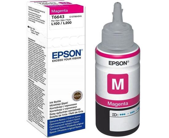 Купить Контейнер с чернилами Epson для L110/L210/L300 Magenta (C13T66434A) по лучшей цене