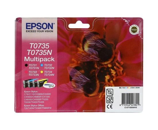 Купить Комплект струйных картриджей Epson для Stylus C79/TX200/TX400 B/C/M/Y (C13T10554A10) по лучшей цене