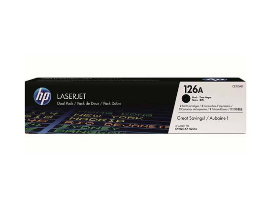 Купить Картридж тонерный HP 126A для HP CP1025/1025nw 2x1200 копий Black (CE310AD) двойная упаковка по лучшей цене