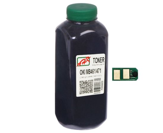 Купить Тонер+чип АНК для OKI MB461/MB471/491 ( тонер АНК, чип АНК) бутль 240г Black (1401337) по лучшей цене