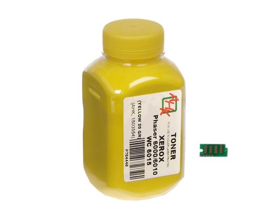 Купить Тонер+чип АНК для Xerox Phaser 6000/6010 ( тонер АНК, чип АНК) бутль 20г Yellow (1500254) реГион 1 и 3 по лучшей цене